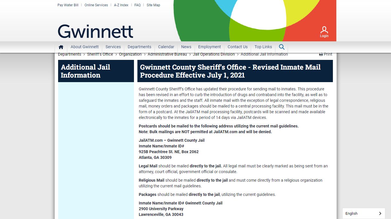 Additional Jail Information - Gwinnett | Gwinnett County
